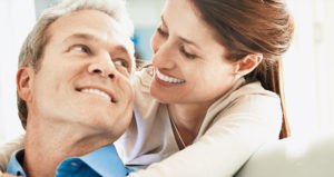 Couple smiling at each other