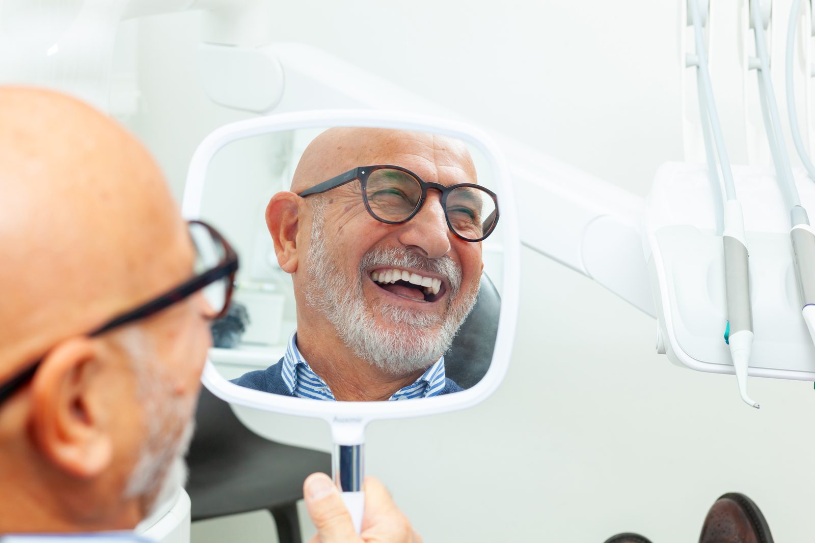 A mature patient with a natural smile