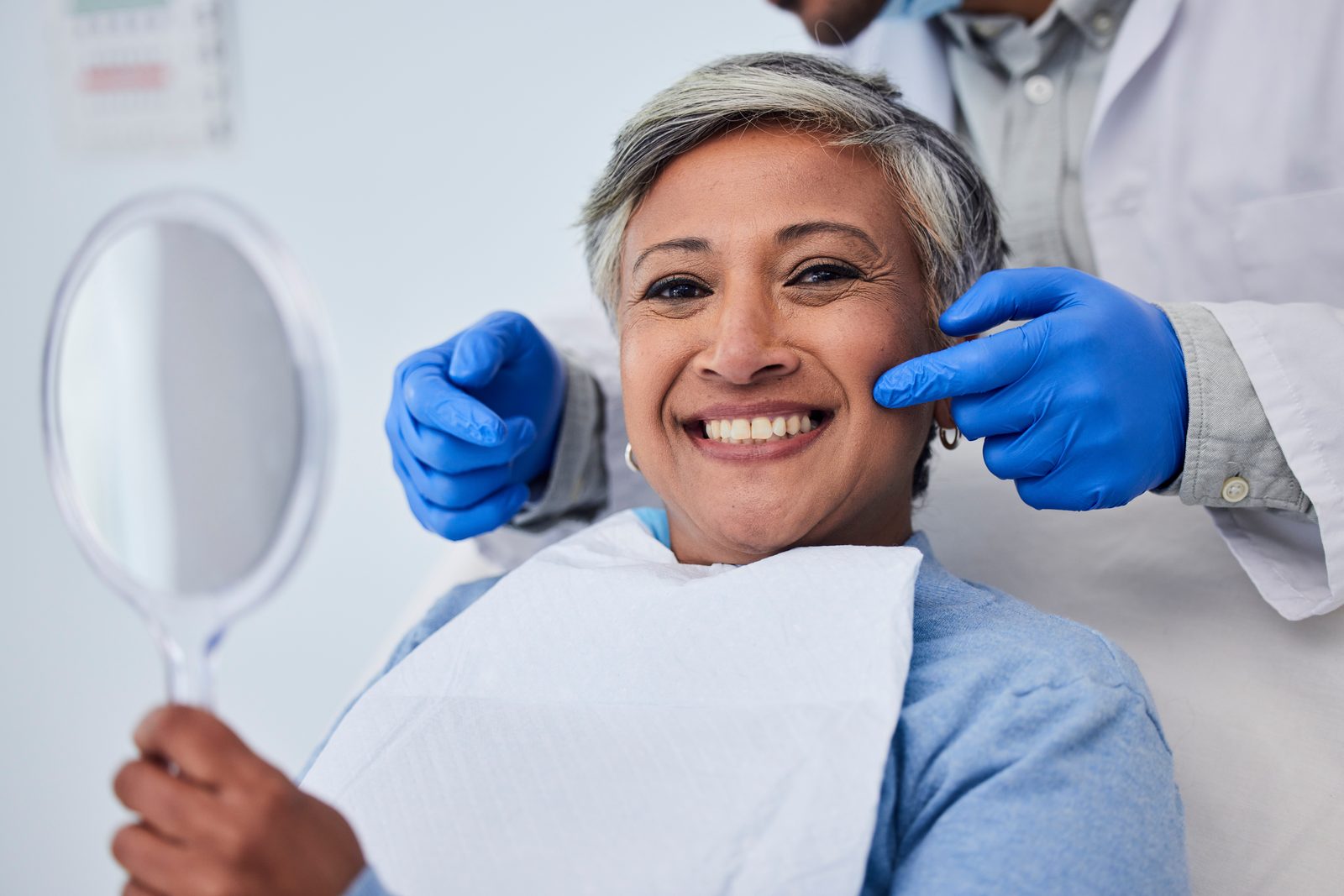 A patient at ease during a hygiene visit