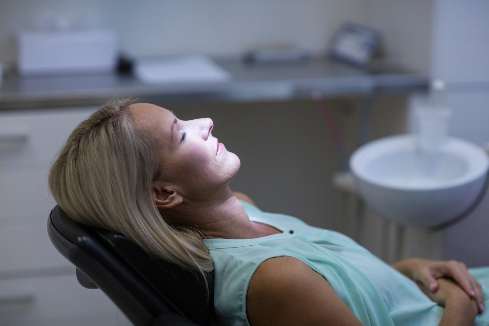 A reassured patient in the chair